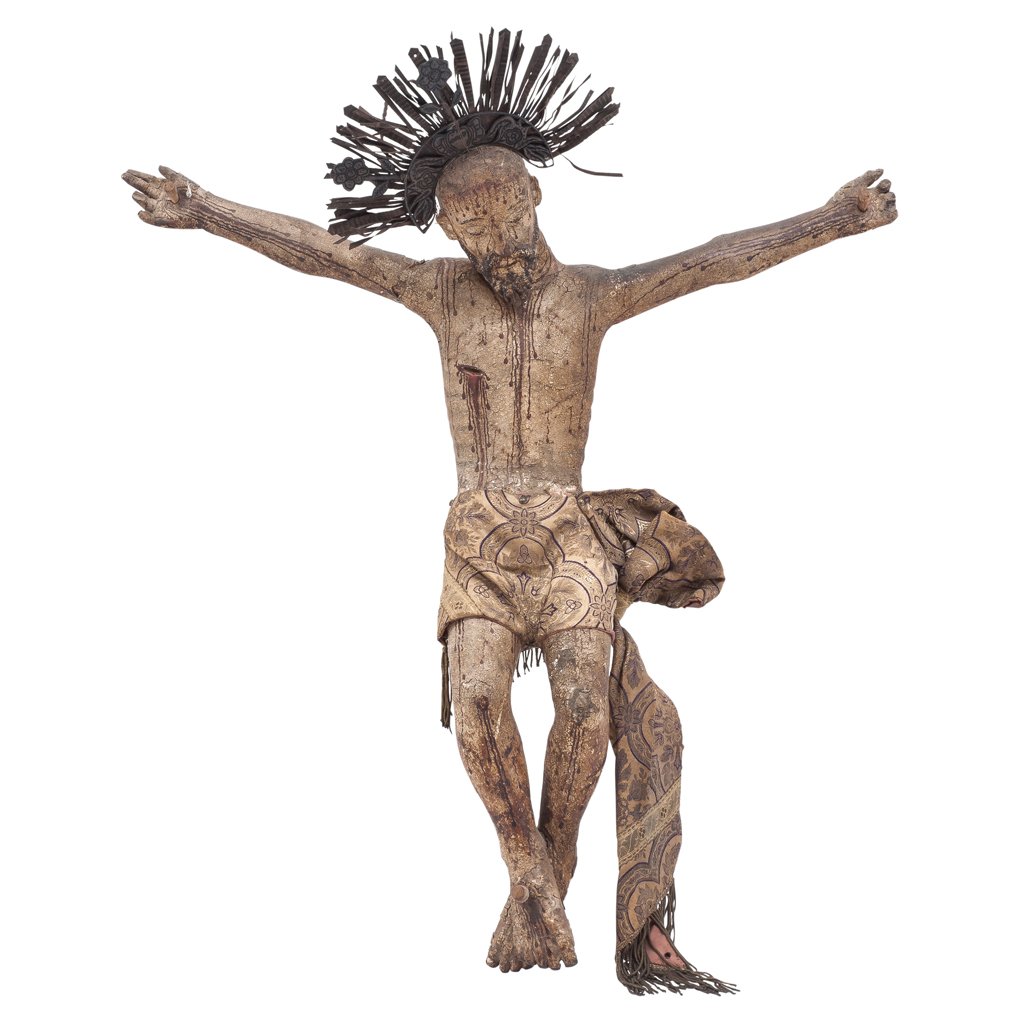 CHRIST. MEXICO, 18th CENTURY. Polychrome wood carving. (1 of 1)