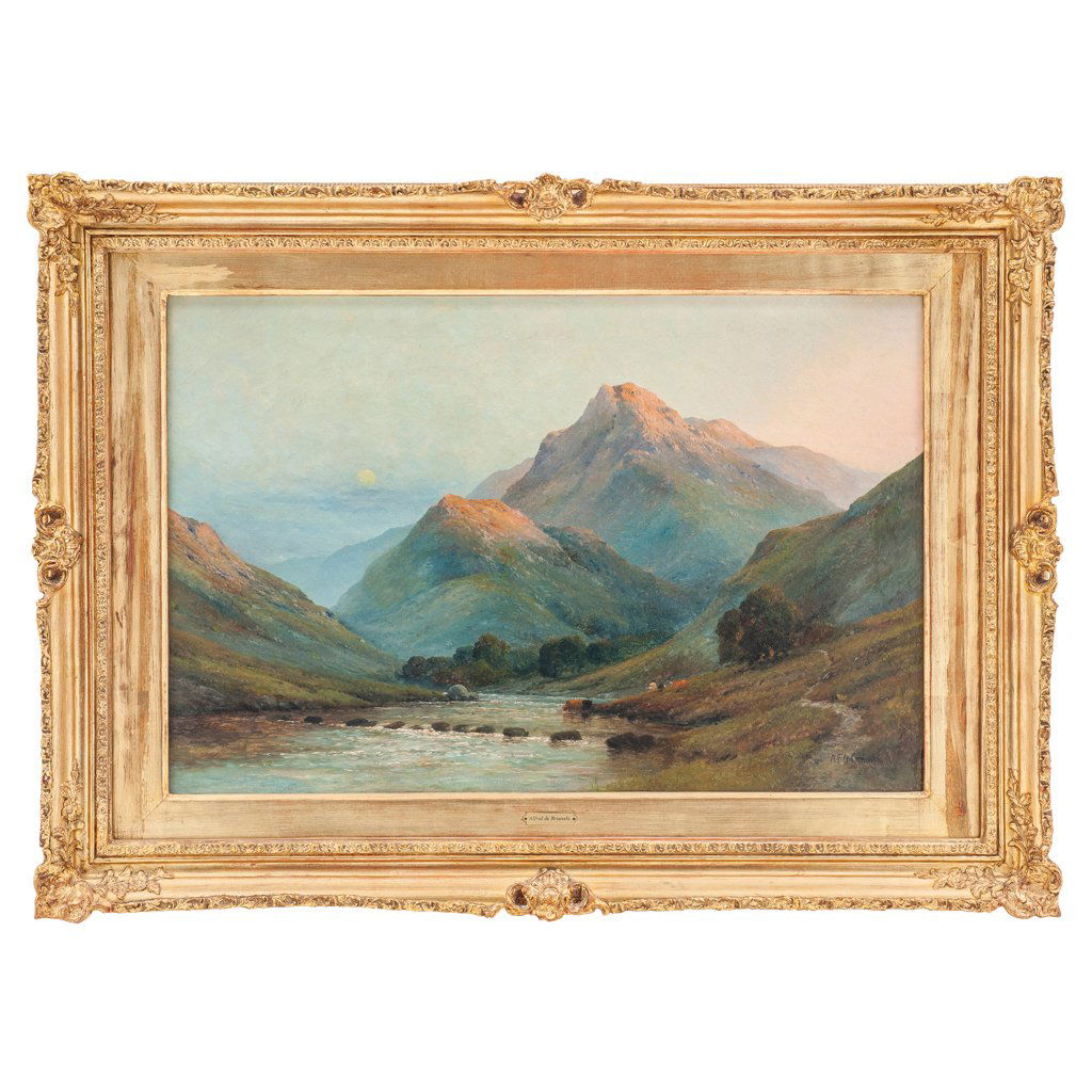 ALFRED DE BREANSKY (ENGLAND, 1852-1928). LANDSCAPE WITH (1 of 1)