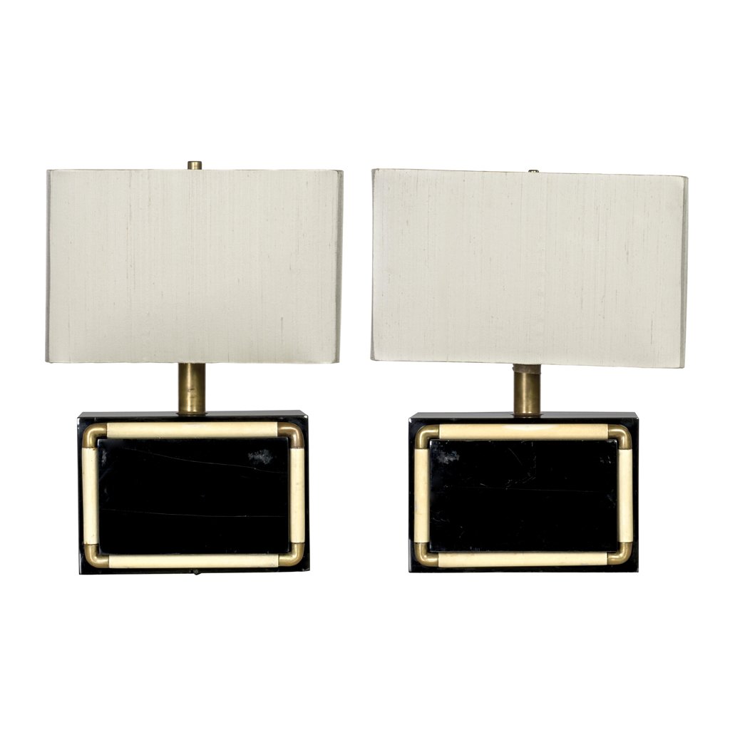 Arturo Pani. Pair of lacquered wood and brass table (1 of 1)