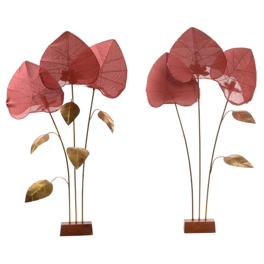 Arturo Pani. Pair of vegetal-shaped brass floor lamps. (1 of 1)