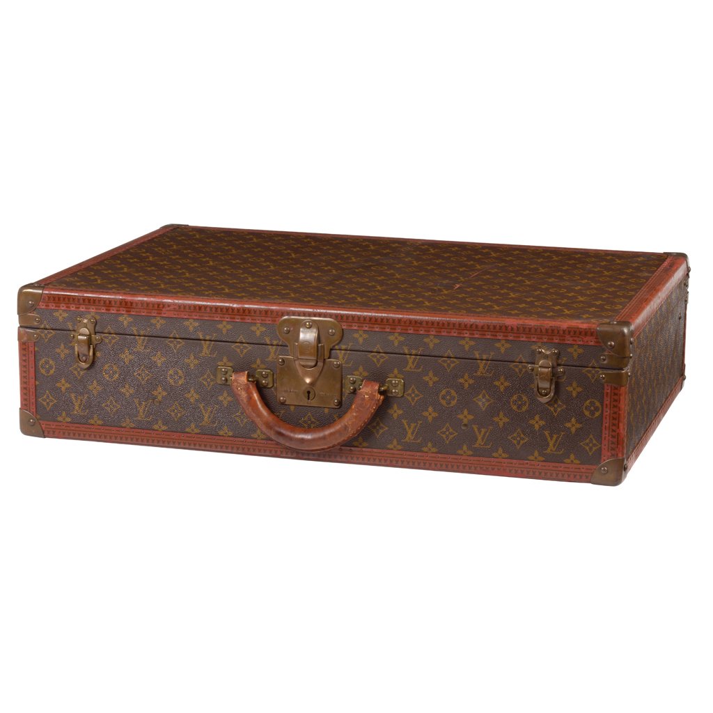 French Louis Vuitton leather, wood and brass trunk. (1 of 1)