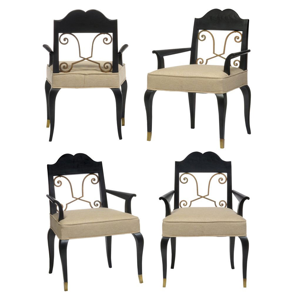 Arturo Pani. 1950 s. Neoclassic style gold plated metal (1 of 1)