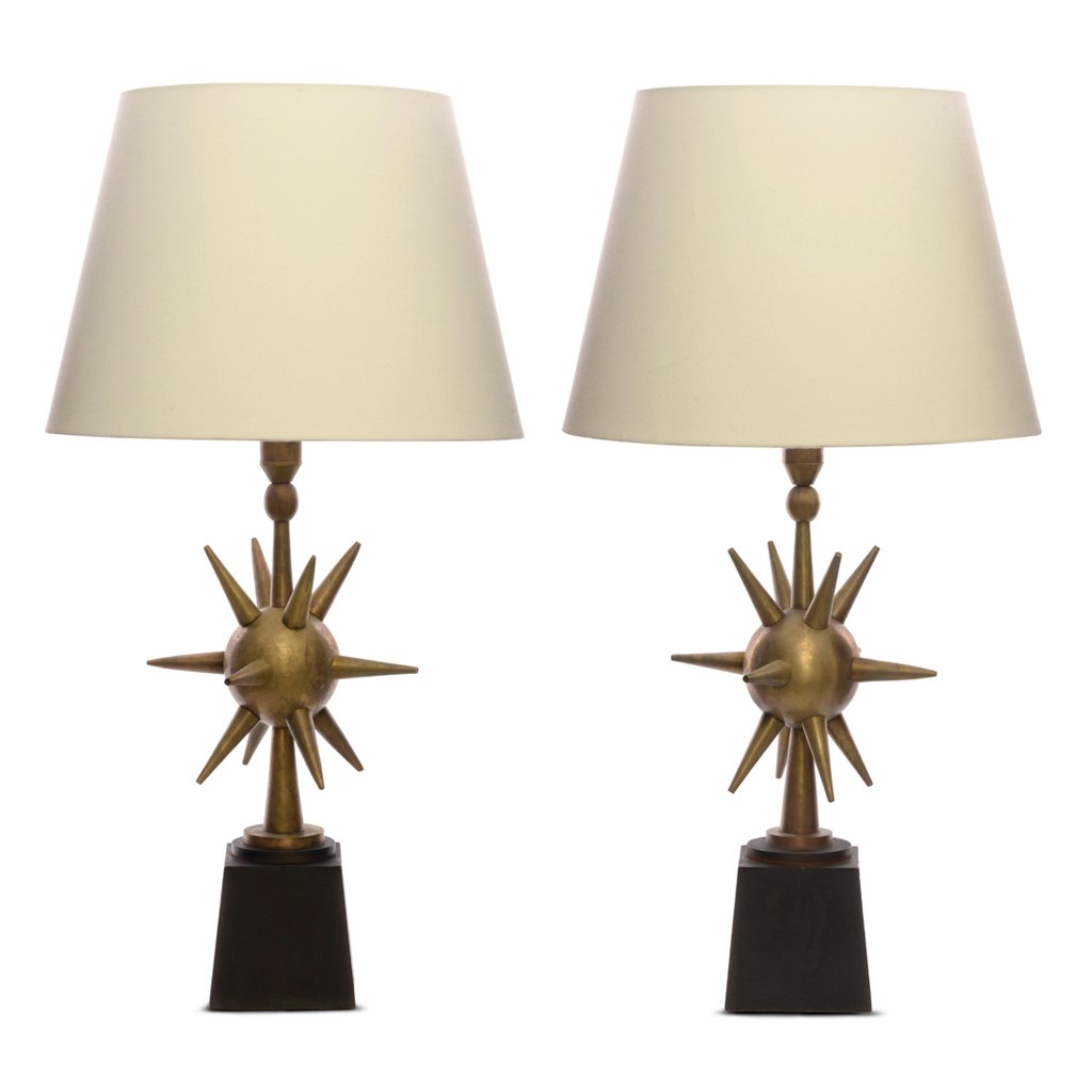 Pair of bronze star-shaped table lamps. For 1 light (1 of 1)