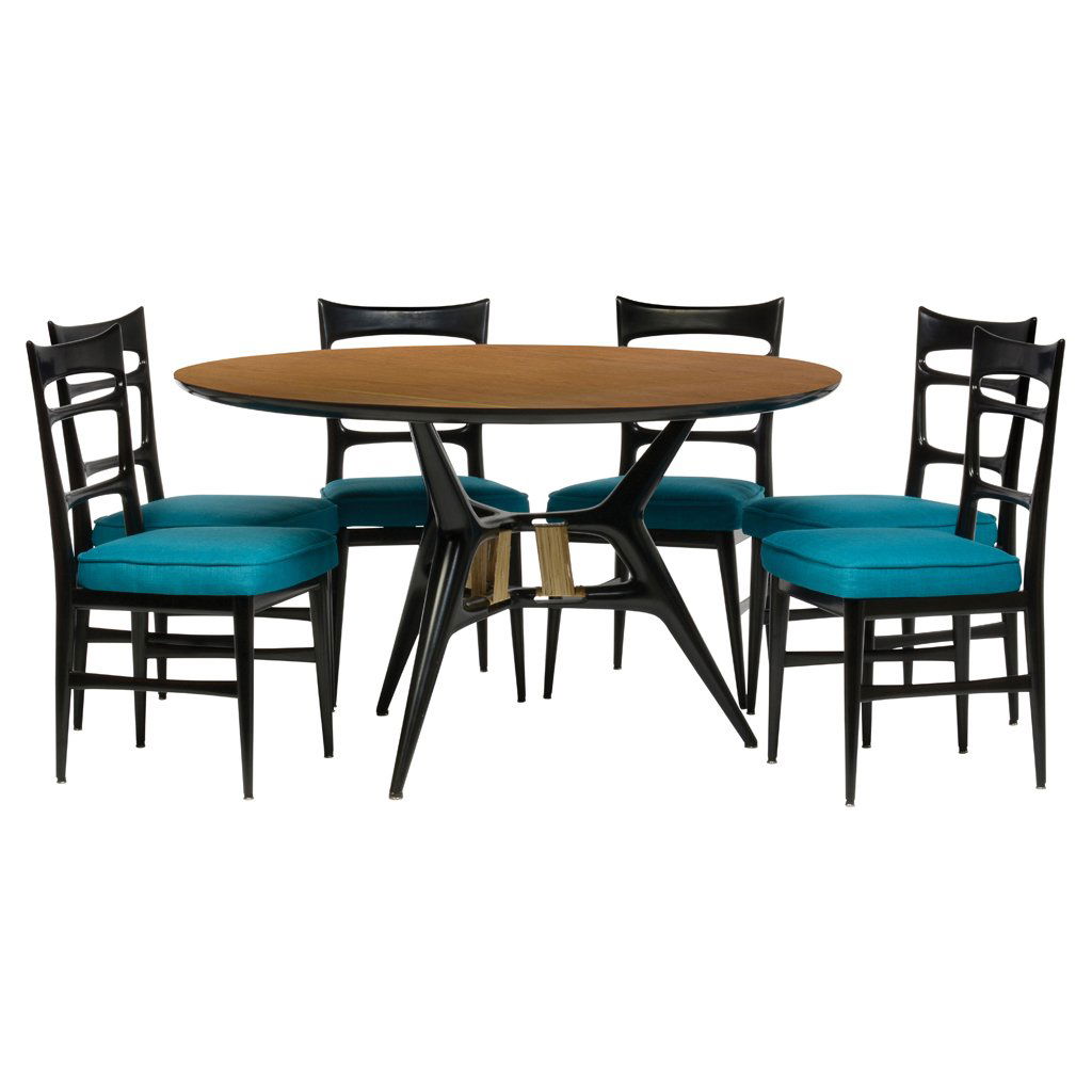 Eugenio Escudero. 1950 s. Black lacquered wood dining (1 of 1)