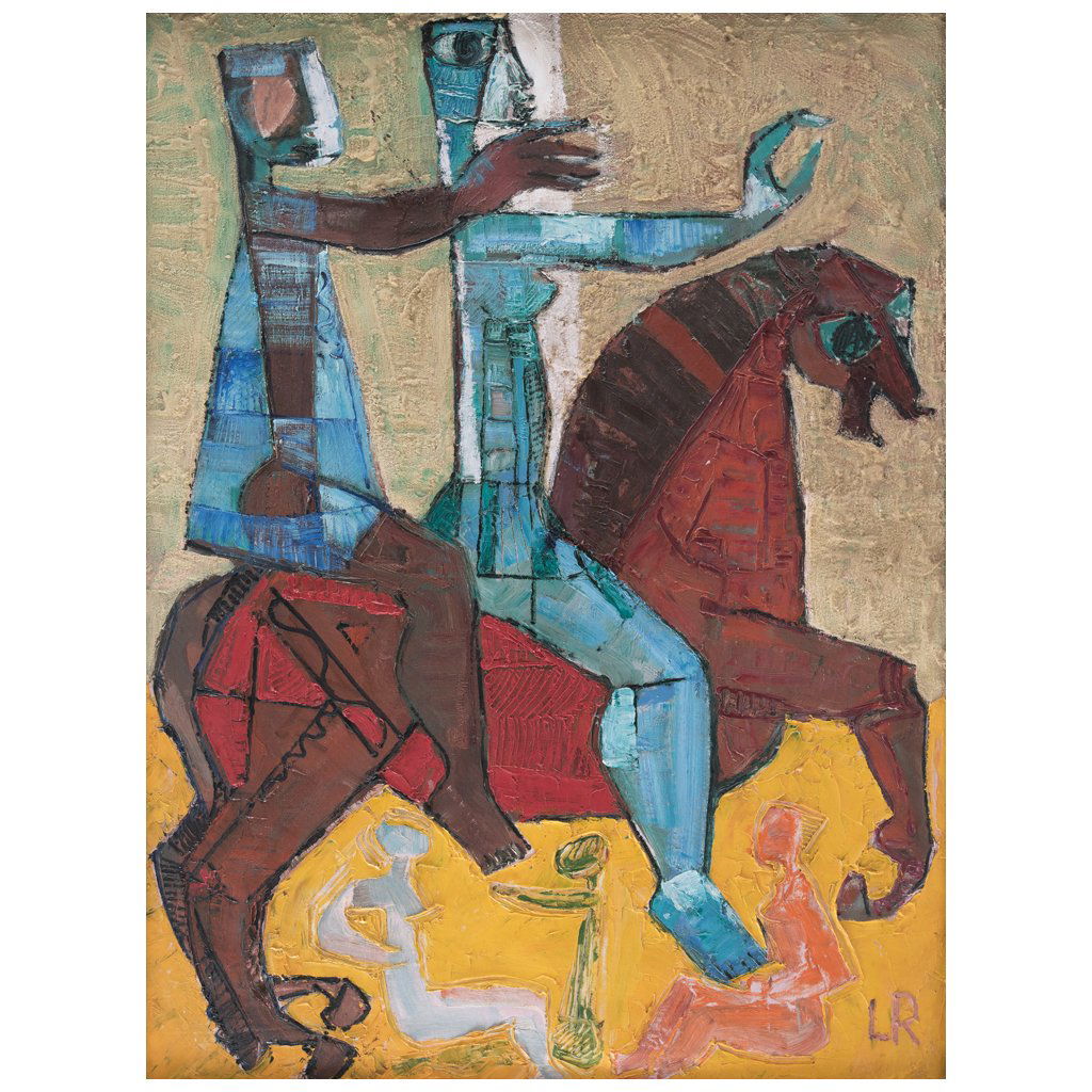 LEOPOLDO RICHTER, Untitled, Signed LR, Oil and sand on (1 of 1)