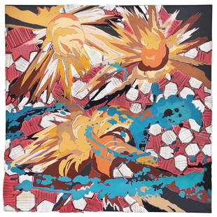 FERNANDA BRUNET, Untitled, Mixed media, paper, vynil: FERNANDA BRUNET, Untitled, Mixed media, paper, vynil and acrylic on canvas, 151 x 151 cm / 59.4 x 59.4 inches, USD $6,400-$9,600