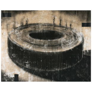 FERNANDO CANOVAS, Colisee, Signed and dated 99, Acrylic: FERNANDO CANOVAS, Colisee, Signed and dated 99, Acrylic and sand on canvas, 158 x 199 cm / 62.2 x 78.3 inches, USD $9,600-$13,400