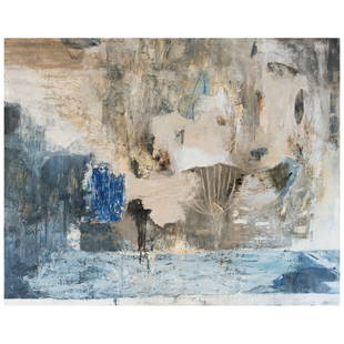ALFONSO MENA, Untitled, 1992, Signed, Oil and kaolin on: ALFONSO MENA, Untitled, 1992, Signed, Oil and kaolin on canvas, 160 x 200 cm / 62.9 x 78.7 inches, USD $8,000-$10,700