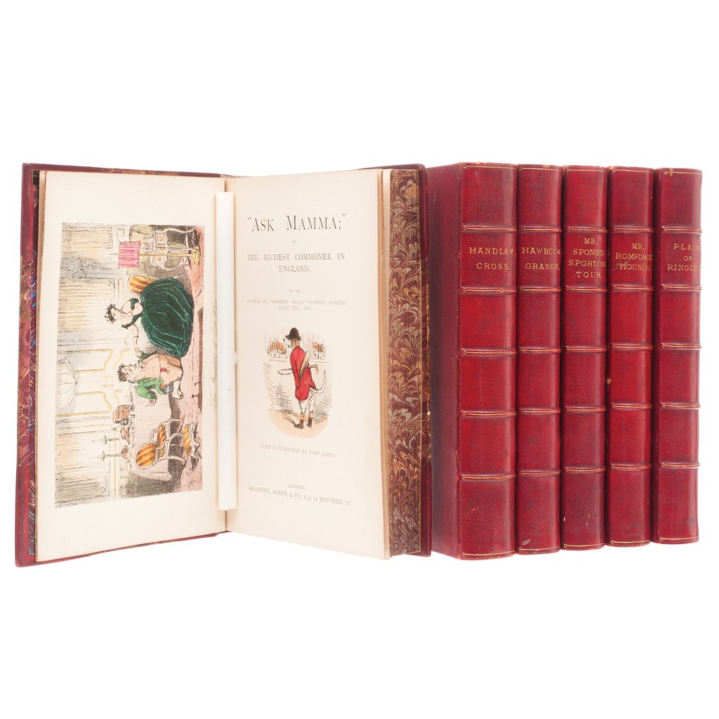 Surtees, Robert Smith. Hawbuck Grange / Mr. Romford s: Surtees, Robert Smith. Hawbuck Grange / Mr. Romford s Hounds / Plain or Ringlets? Londres, 1847 - 1858. 82 coloured plates. Pieces:6