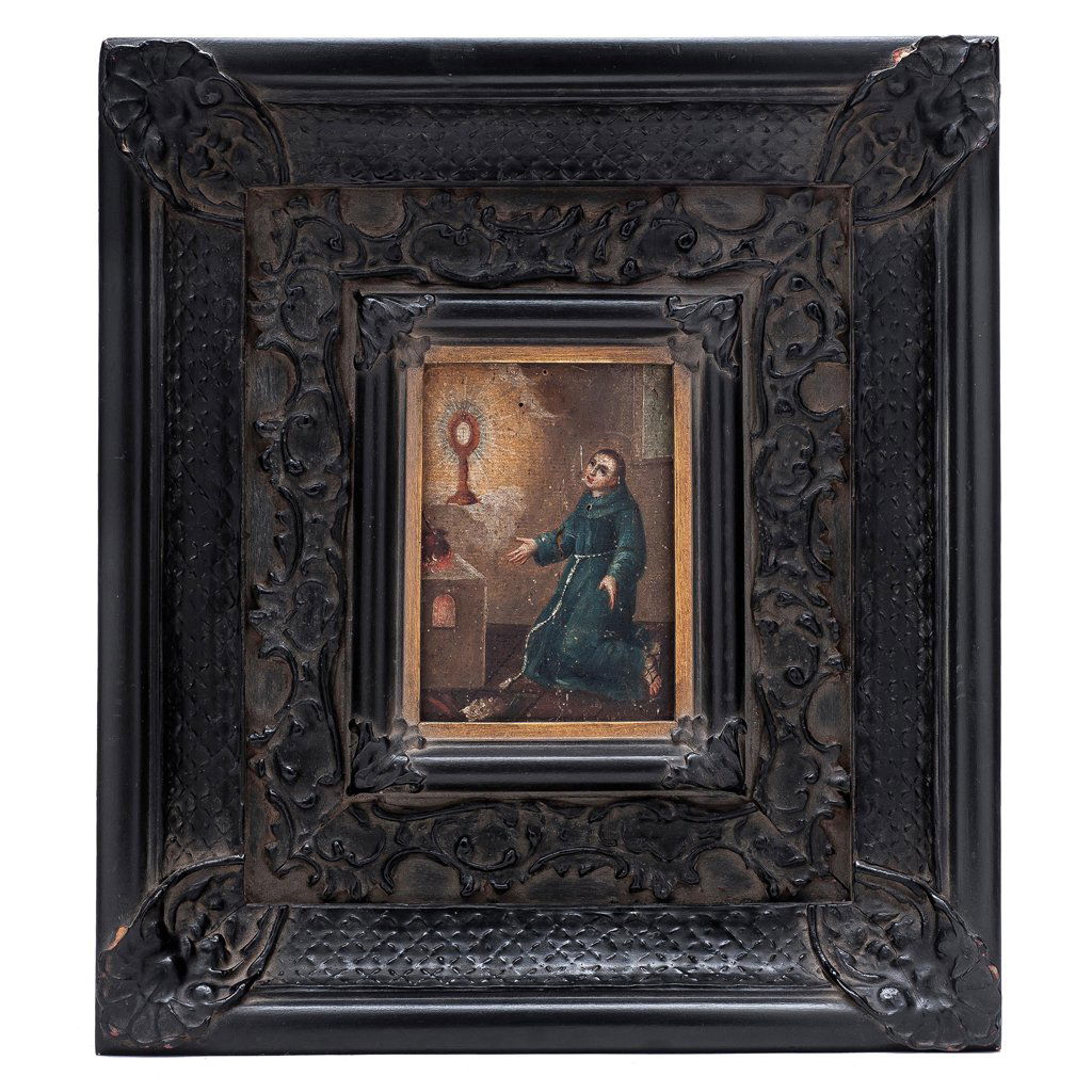 PAIR OF RELIGIOUS IMAGES. MEXICO, 19th CENTURY. A) (1 of 1)