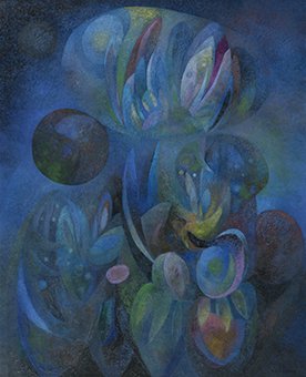 DIEGO GUZMaN, Presentimiento azul, Signed on the front. (1 of 1)