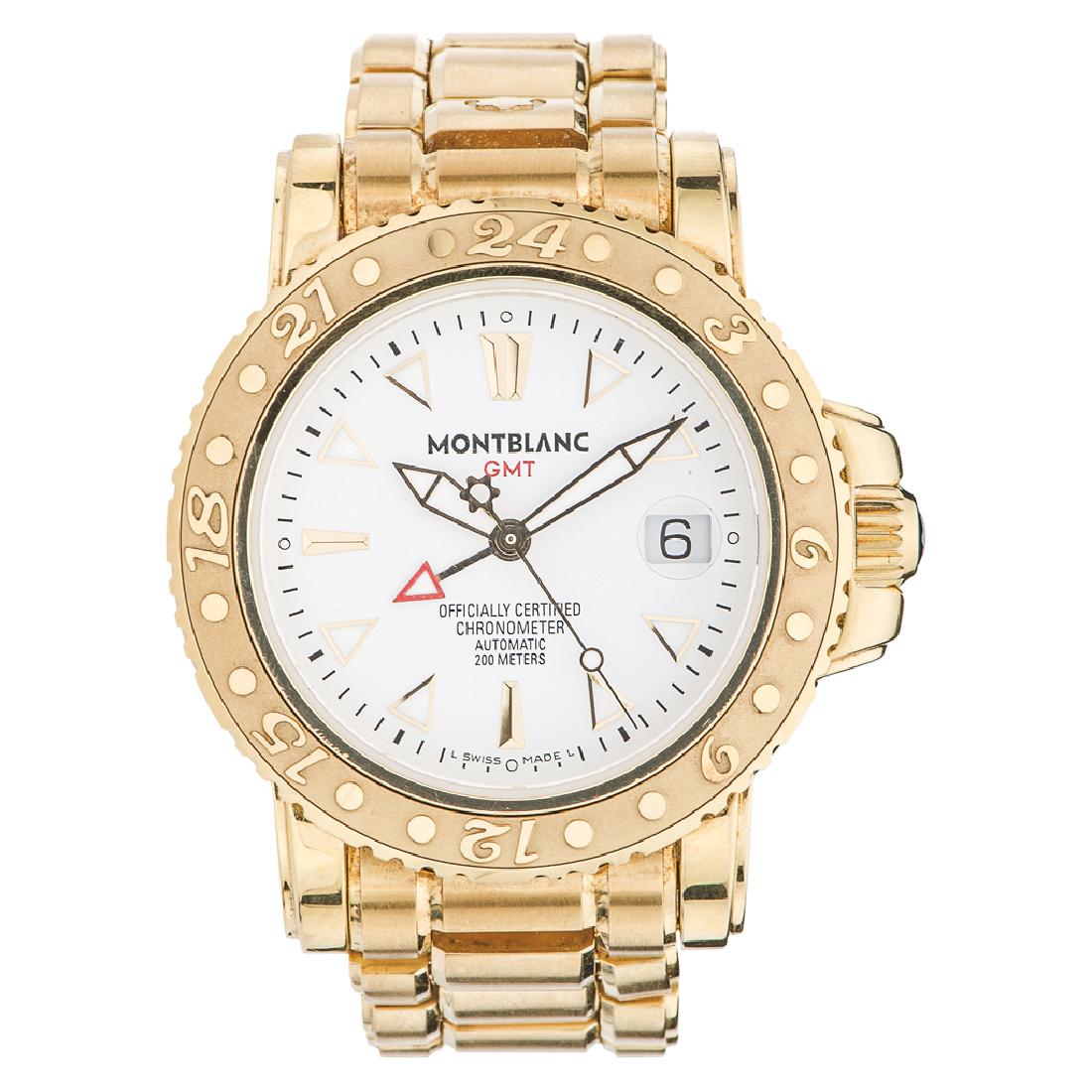 MONTBLANC GMT wristwatch. 18K yellow gold case and (1 of 1)