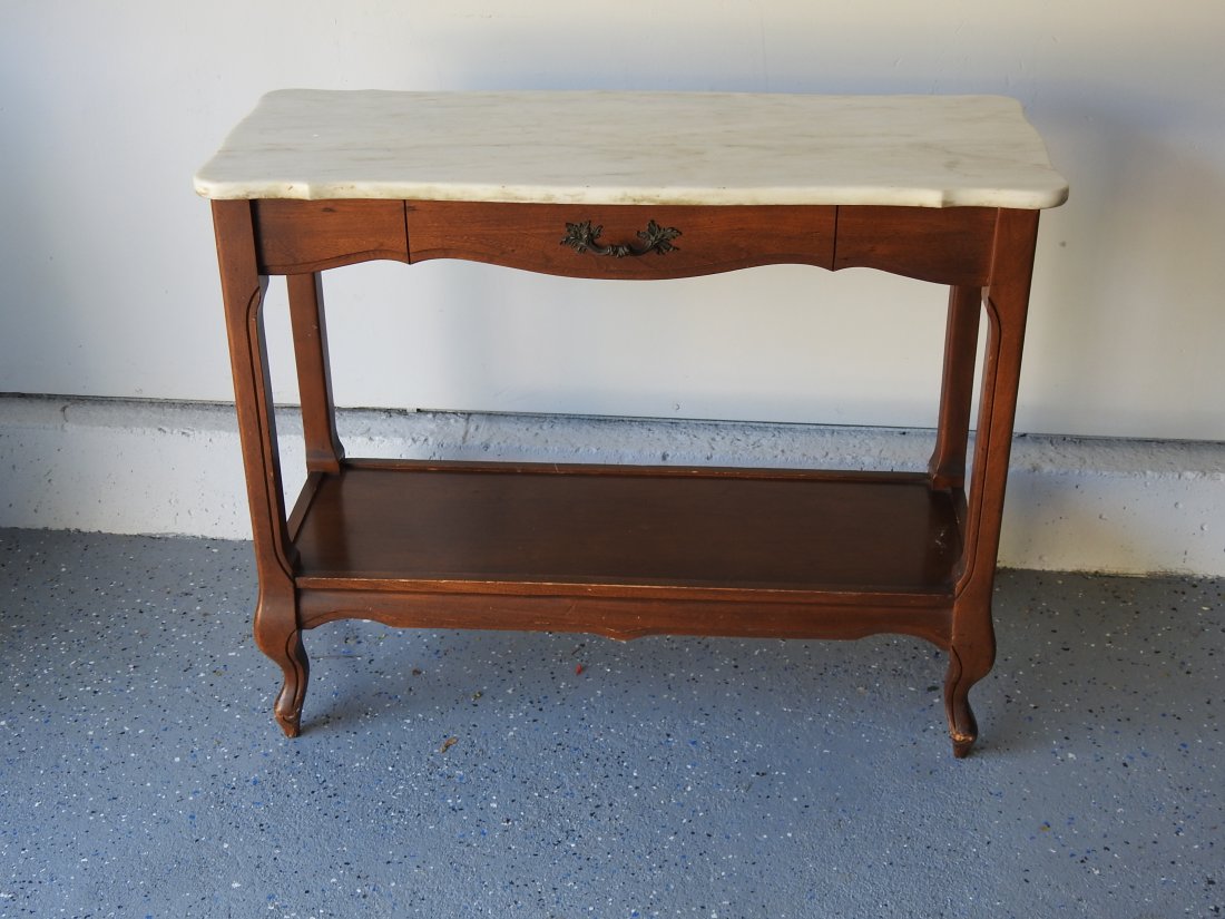 FRENCH PROVINCIAL STYLE M.T. CONSOLE: In good condition.