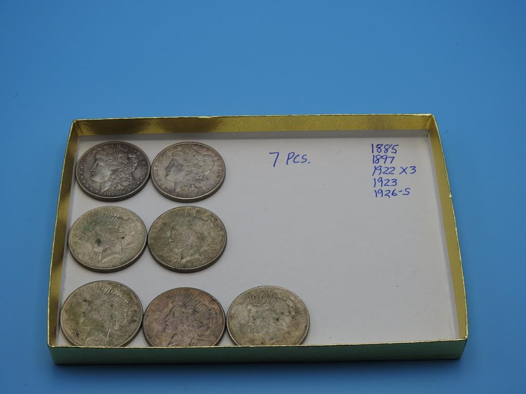 Seven U.S. Silver Dollars (1 of 4)