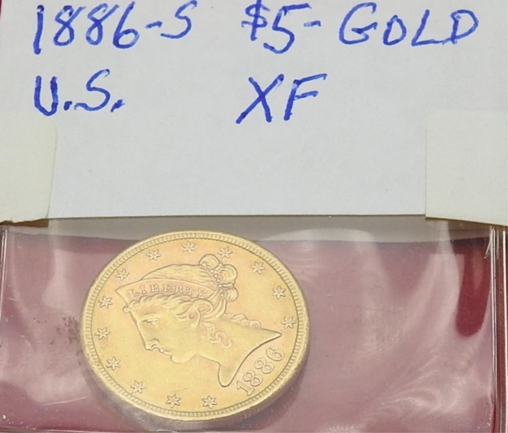 1886-S $5 U.S. Gold Coin (1 of 2)