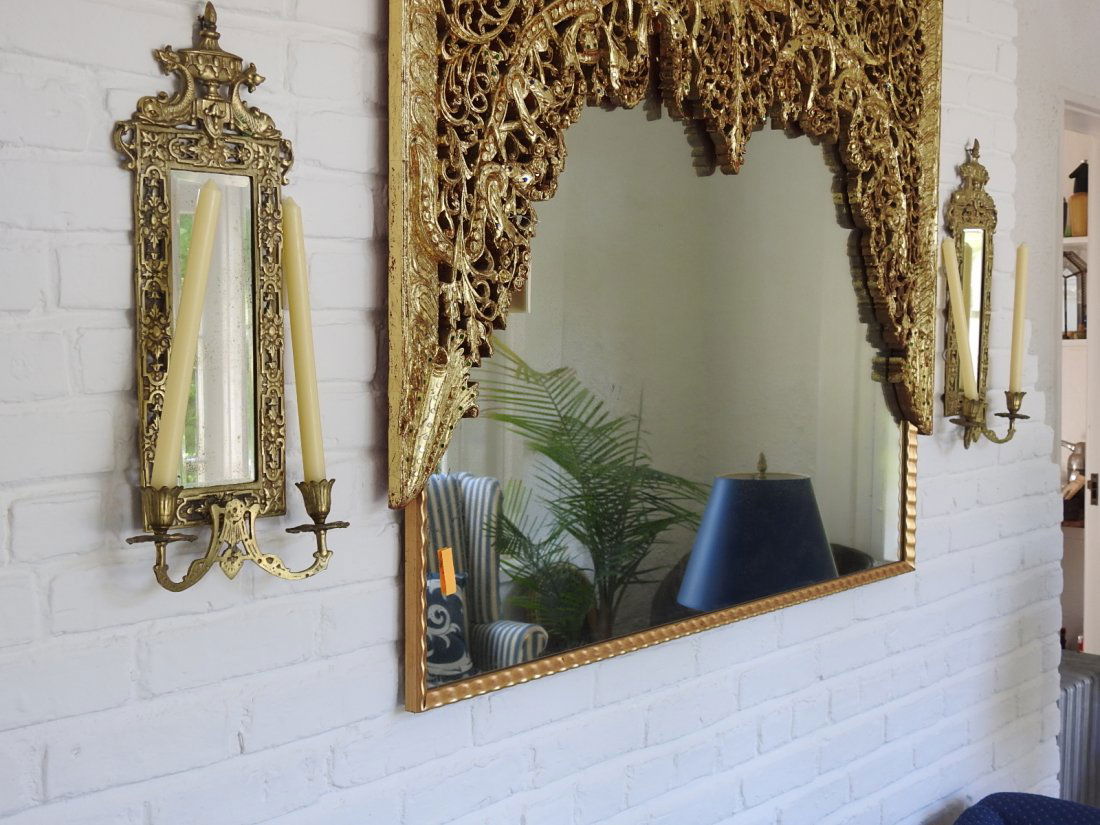 Pair Of Victorian Style Wall Sconce Mirrors (1 of 3)
