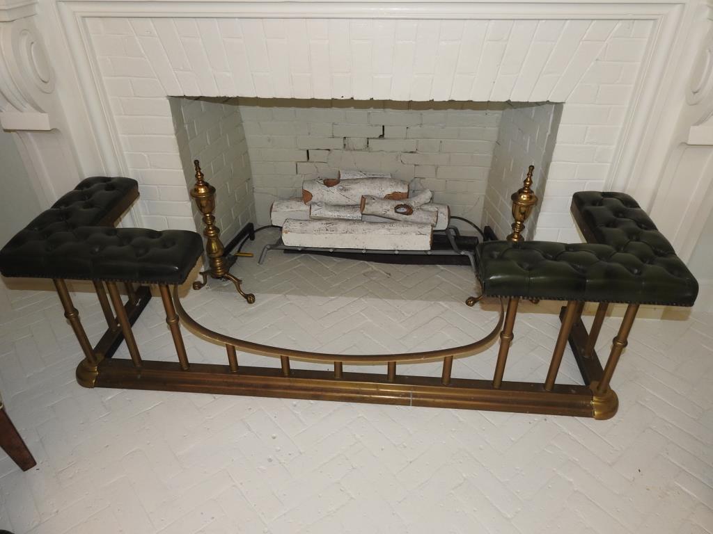 Antique English Fireplace Fender Bench (1 of 4)