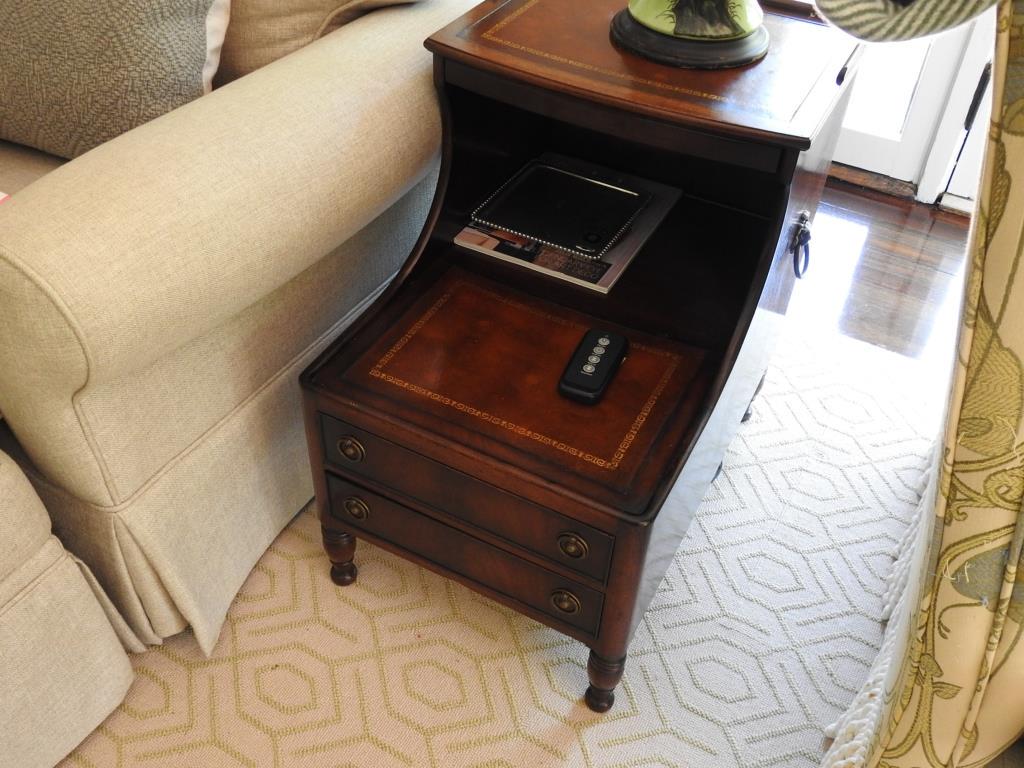 Georgian Style Leather Top Step Table (1 of 4)