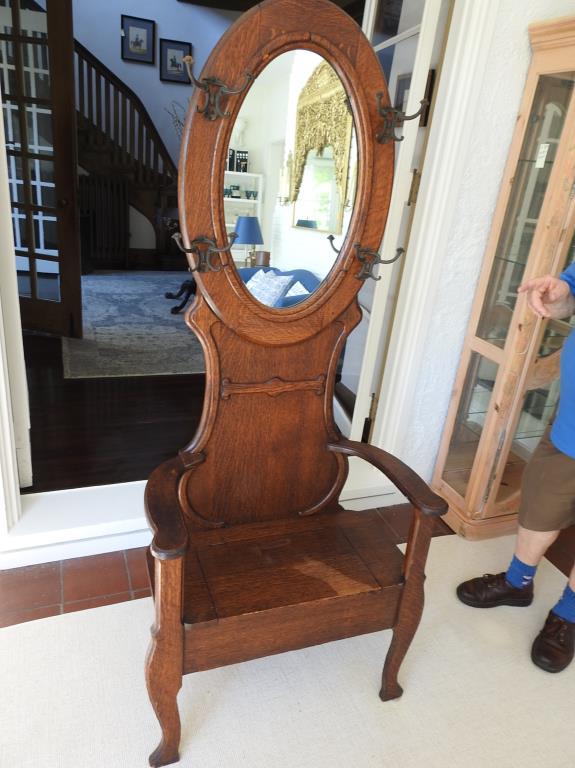 Vintage Oak Hall Rack (1 of 7)