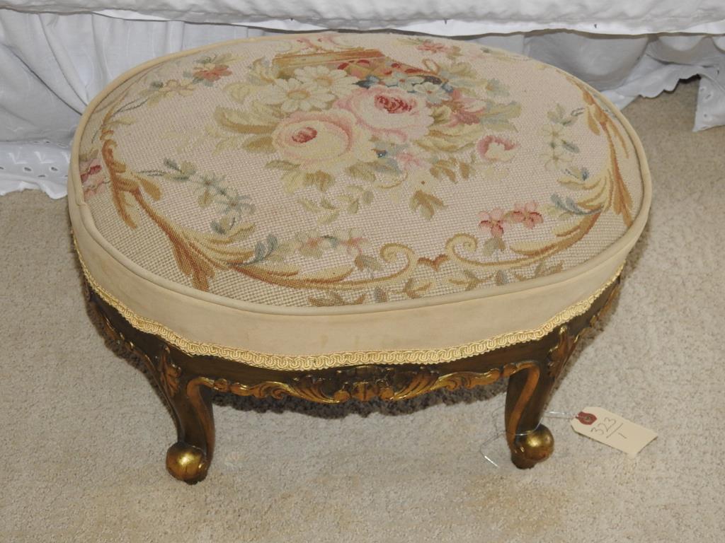 Louis XVI Needlepoint Stool (1 of 2)
