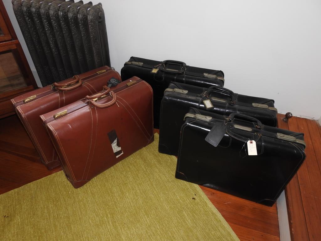 Five Piece set Of Leather Luggage (1 of 3)