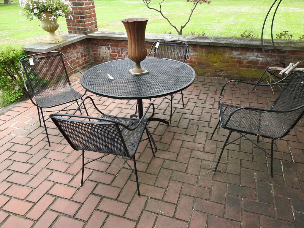 Five Piece Midcentury Modern Outdoor Dining Set (1 of 2)