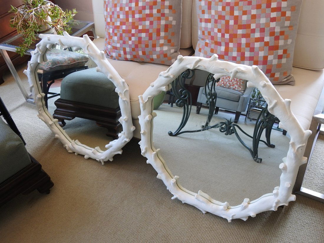 Pair Of Tree-form Octagon Mirrors (1 of 3)