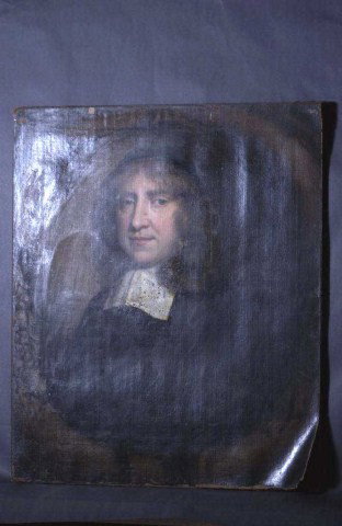 English School 18C Oil on Canvas: English School, 18th Century Portrait of a Gentleman Oil on Canvas, 19-1/2" X 25" Condition: Old lining is unstable, older varnish, surface scratches and losses