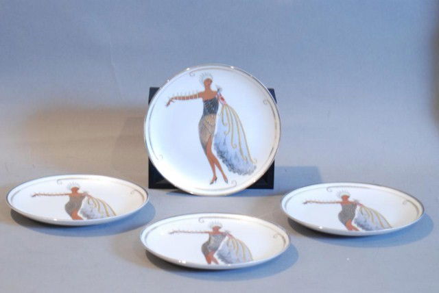 4-HOUSE OF ERTE DIVA II PORCELAIN PLATES: From the Franklin Mint, 8" diameter. In good condition.