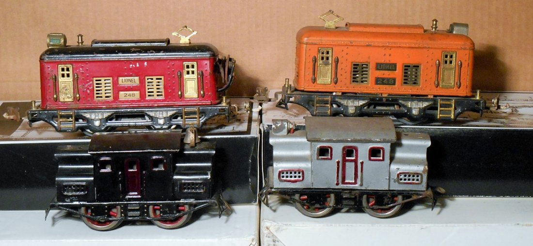 Lionel Electric Locomotives: Lionel prewar O gauge (2) #152 & (2) #248 electric locomotives.