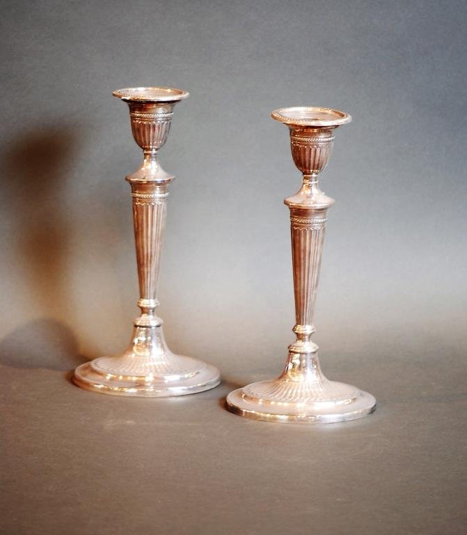Lot of 2 S.S. English "Asprey" Candlesticks (1 of 4)