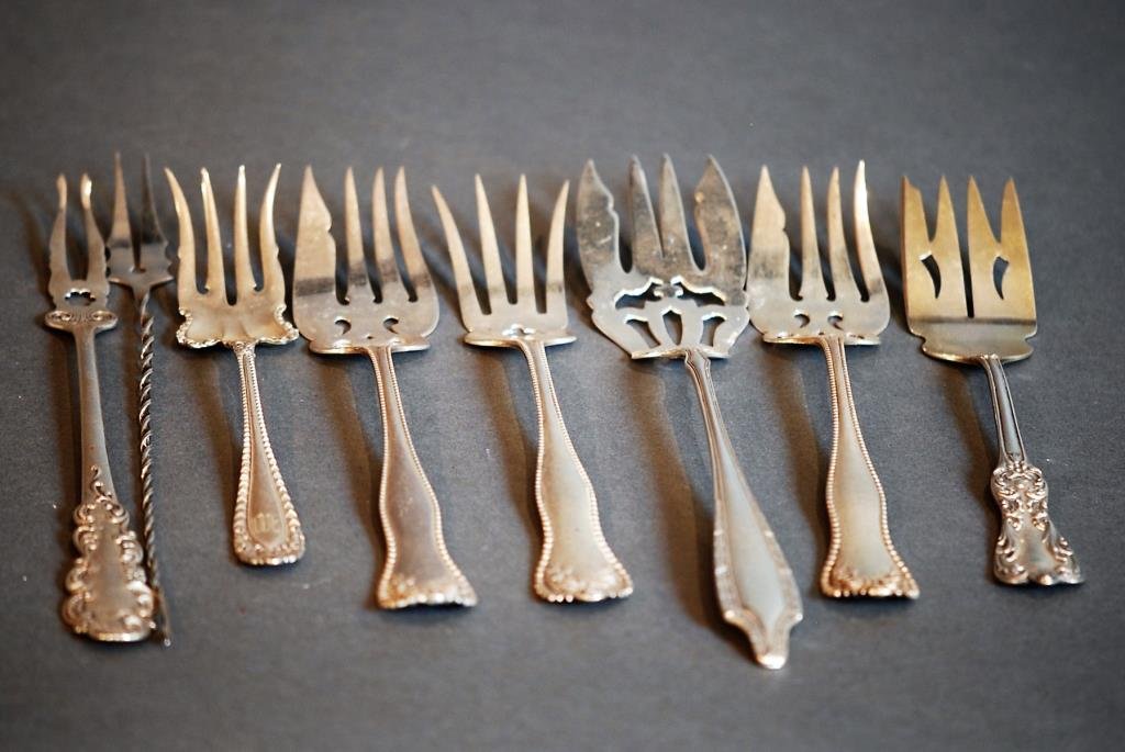 Lot of 8 Asst S.S. Serving & Other Forks (1 of 2)