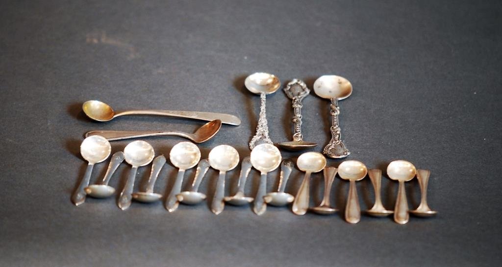 Lot of 22 Assorted S.S. Salt Spoons (1 of 2)