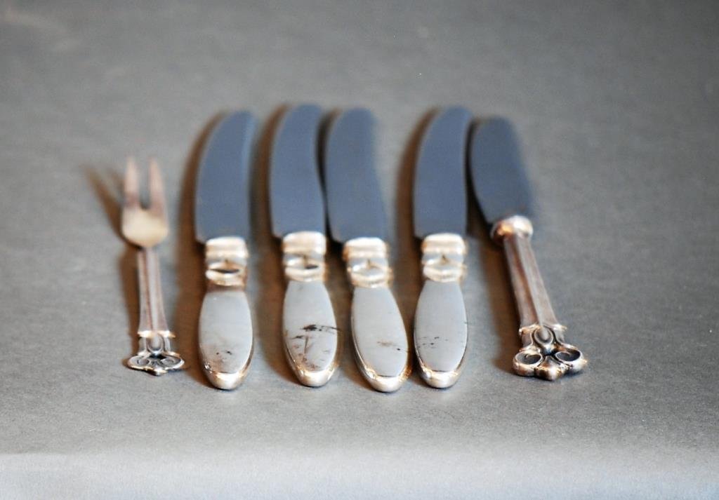 S.S. Lot of 4 Jensen Knives & Cohr Fork & Knife (1 of 2)