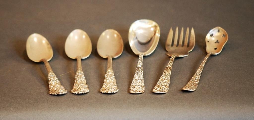 Lot of 6 Pieces of Gorham & Stieff S.S. Flatware (1 of 2)