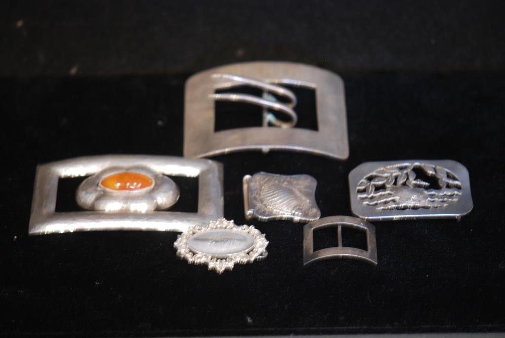 Lot of 6 Asst .800 & S.S. Buckles (1 of 6)