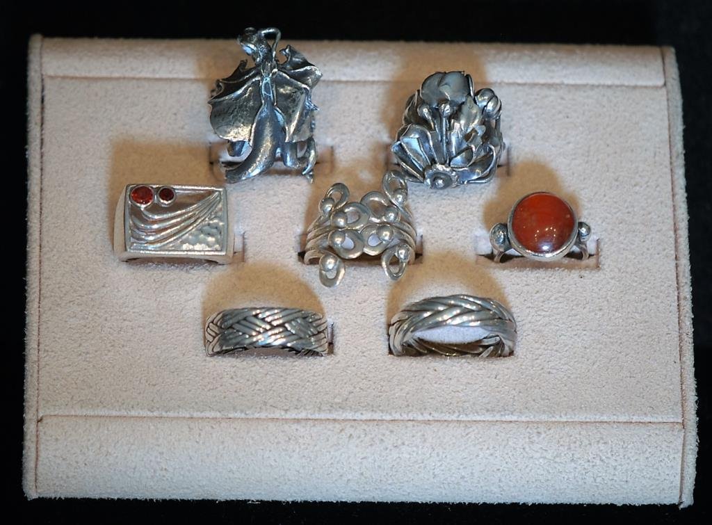 Lot of 7 Asst S.S. Ladies & Mens Rings (1 of 2)