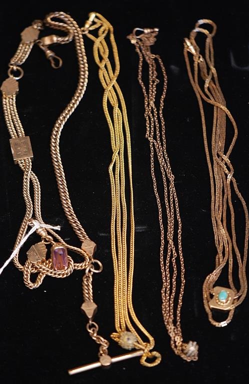 Lot of 5 Antique Pocket Watch Slide Chains. (1 of 1)