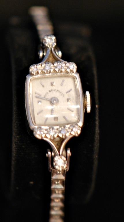 Vintage John Wanamaker 14K White Gold Ladies Watch (1 of 8)