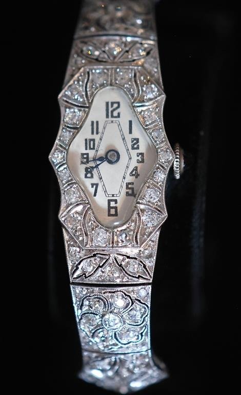 Vintage Platinum & Diamond Ladies Watch (1 of 7)