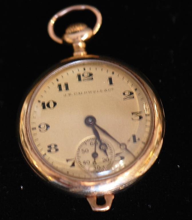 Antique Caldwell 14k Open Face Ladies Pocket Watch (1 of 6)