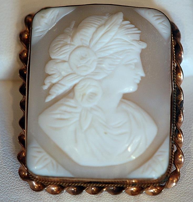Antique Yellow Gold Filled Framed Ladies' Pin (1 of 2)