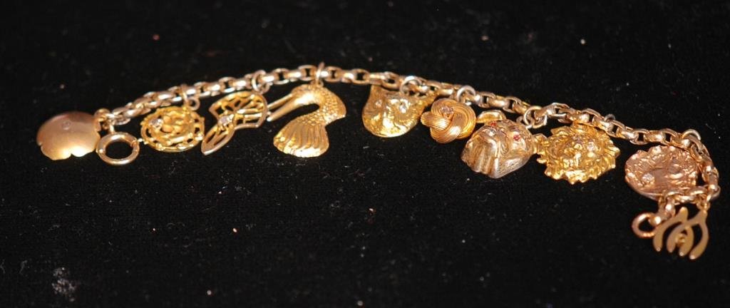 Antique 14K Ladies' Charm Bracelet (1 of 3)
