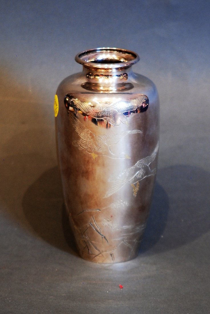 Japanese Silver Vase (1 of 3)
