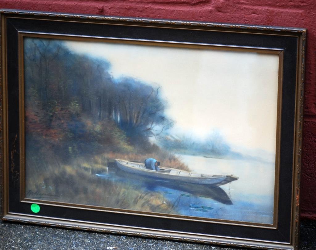 Pastel on Paper "Canoe on the Lake" (1 of 5)