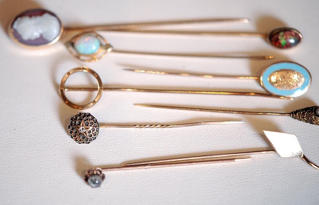 Lot of 9 Assorted Antique Stick Pins (1 of 3)