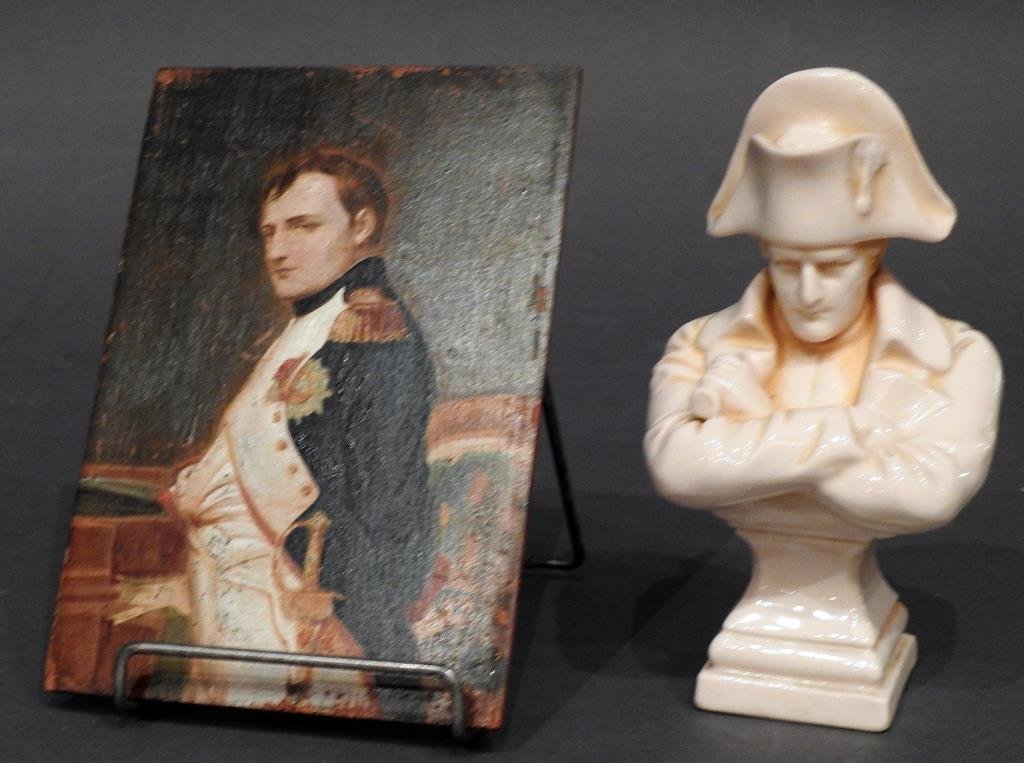 2 Pcs. Napoleon Oil On Board with Bust (1 of 7)