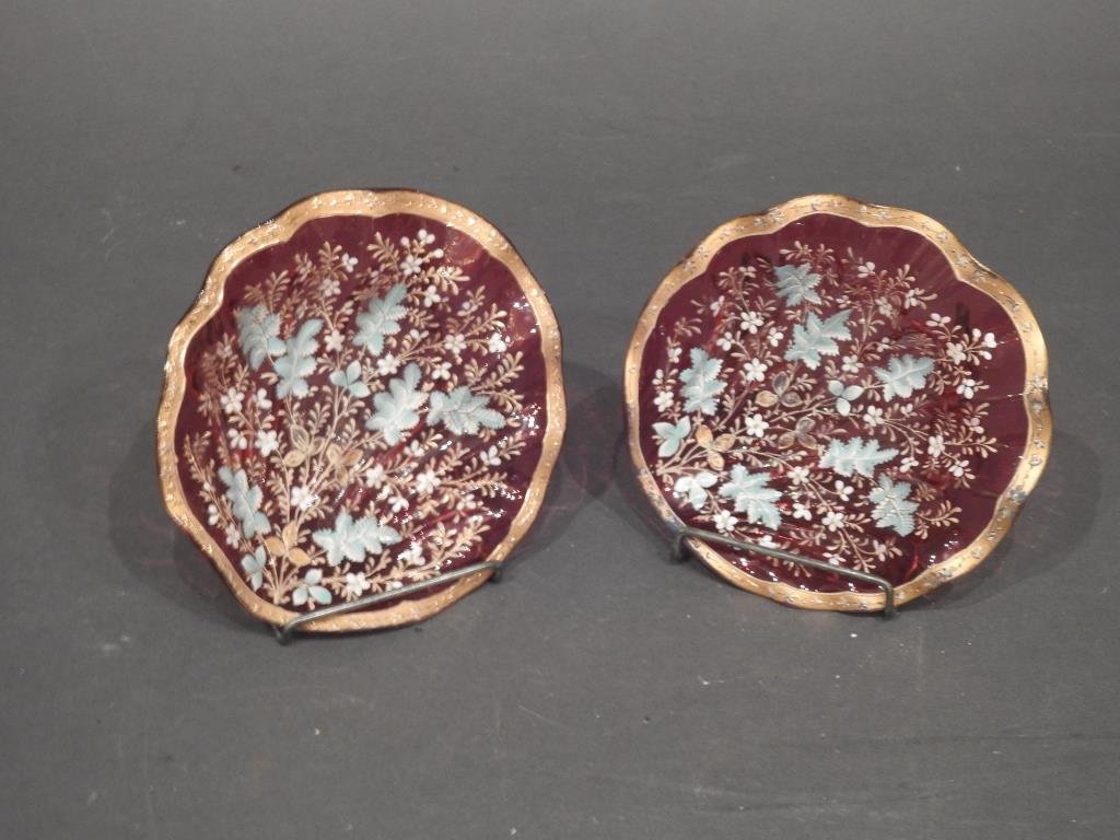 Pr. Antique Moser Style Shell Form Dishes (1 of 4)