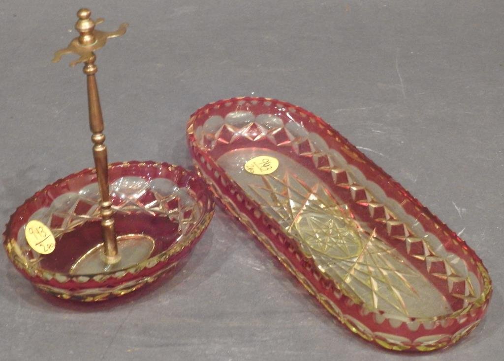 2 Antique American Cut Glass Trays (1 of 6)