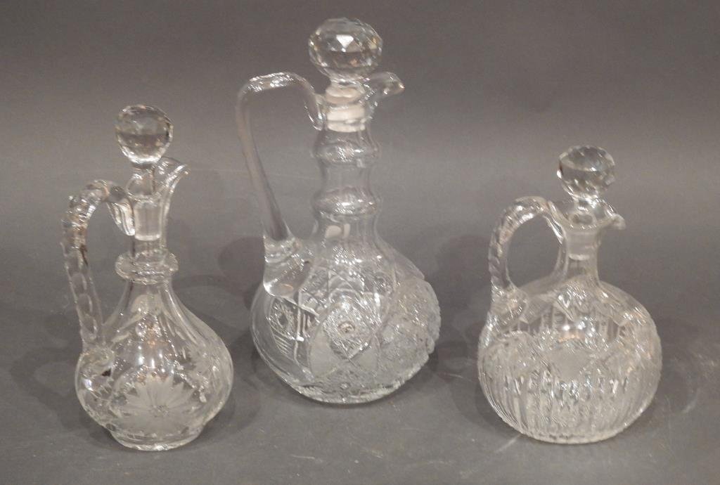 Lot of 3 Antique American Handled Decanters (1 of 6)
